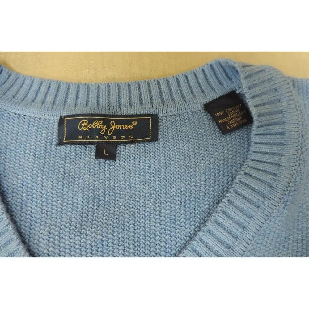 bobby jones mens size Large blue sweater vest